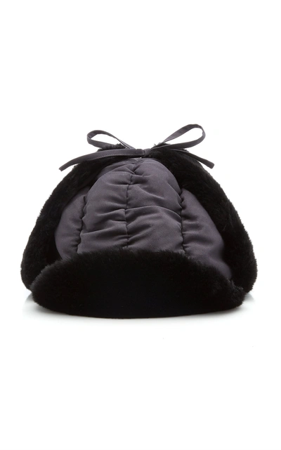 Shop Clyde Women's Yukon Faux Fur-lined Shell Trapper Hat In Black