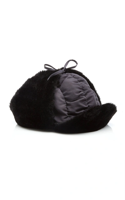 Shop Clyde Women's Yukon Faux Fur-lined Shell Trapper Hat In Black