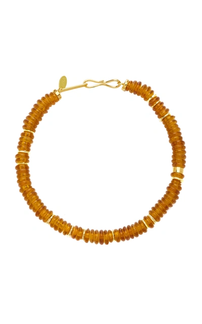Shop Lizzie Fortunato Women's Honey Laguna Gold-plated Brass; Zinc Beaded Necklace In Brown