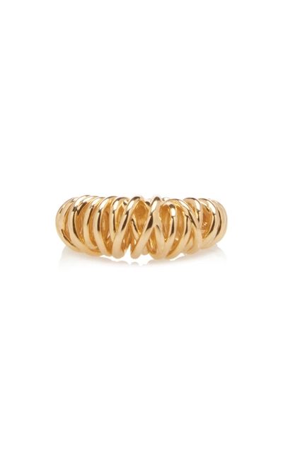 Shop Bottega Veneta Women's Spiral Gold-plated Ring