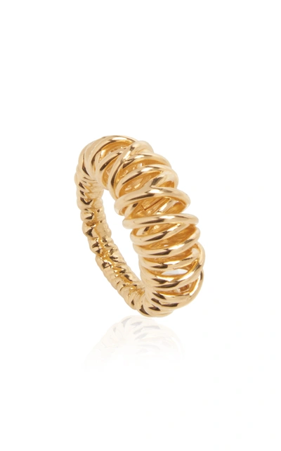 Shop Bottega Veneta Women's Spiral Gold-plated Ring