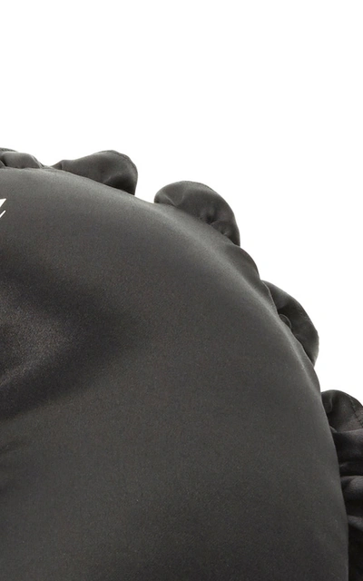 Shop Balenciaga Ruffled Silk Satin Neck Pillow In Black