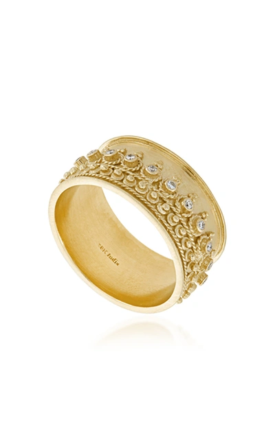 Shop Amrapali Heritage Moon 18k Yellow Gold And Diamond Ring