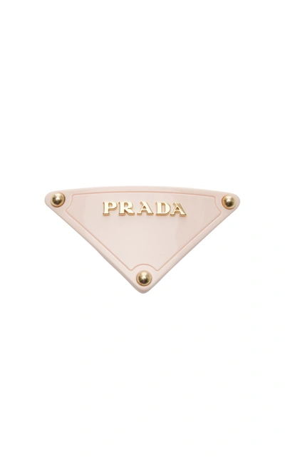 Shop Prada Plex Triangle Barrette In Pink