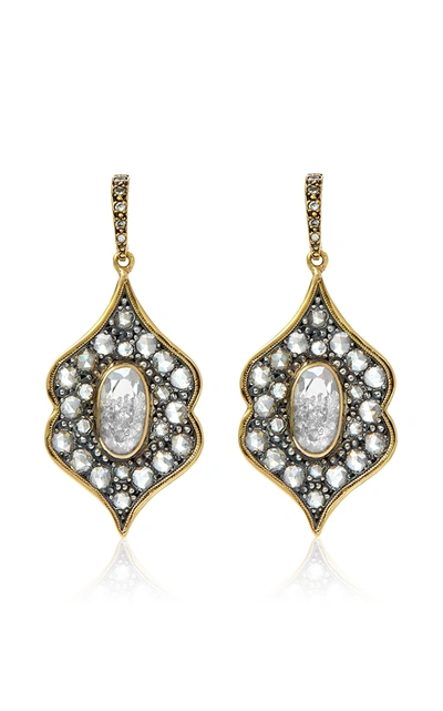 Shop Moritz Glik Women's 18k Gold; Blackened Silver And Diamond Earrings