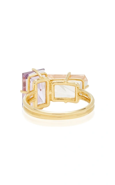 Shop Misui Women's 18k Gold; Morganite And Amethyst Ring In Pink