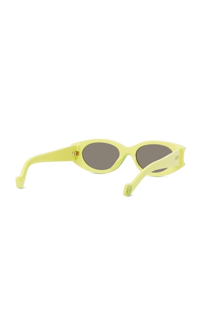 Shop Loewe Paula's Ibiza Round-frame Acetate Sunglasses In Green