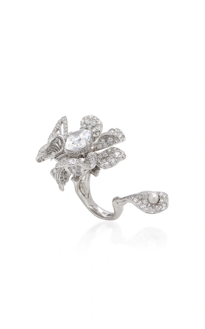 Shop Anabela Chan 18k White Gold Vermeil Diamond And Pearl Ring