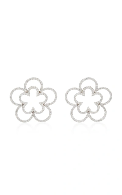 Shop Ashley Mccormick Women's 18k White Gold And Diamond Earrings