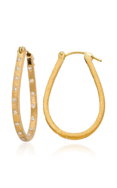 Shop Sethi Couture Dunes Diamond 18k Yellow Gold Hoop Earrings