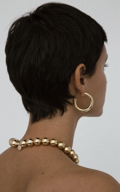 Shop Young Frankk Women's Dylan Gold-plated Hoop Earrings