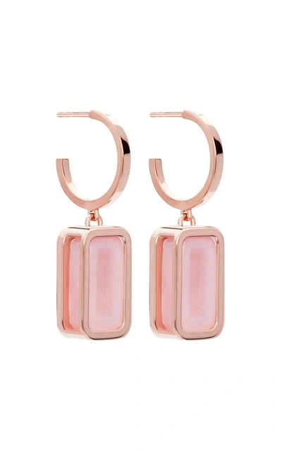 Shop Alina Abegg Pfefferminz Opal 14k Rose Gold Hoop Earrings In Pink