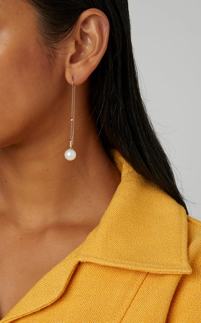 Shop Joie Digiovanni 14k Gold; Diamond And Pearl Earrings
