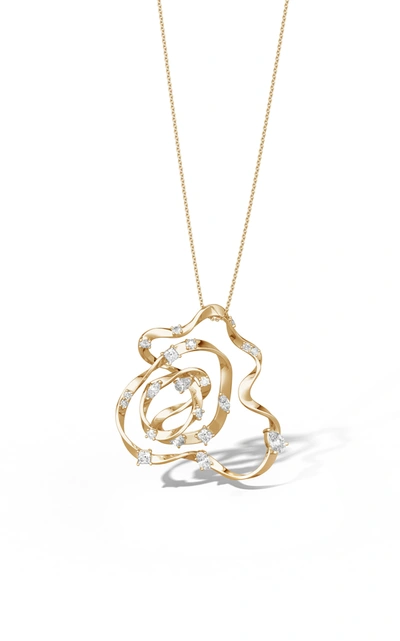 Shop Natori Women's 14k Gold Dispersed Diamond Sakura Pendant