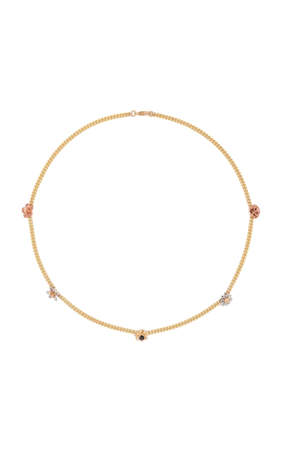 Shop Bernard James Flora 14k Gold Diamond Choker Necklace In Multi