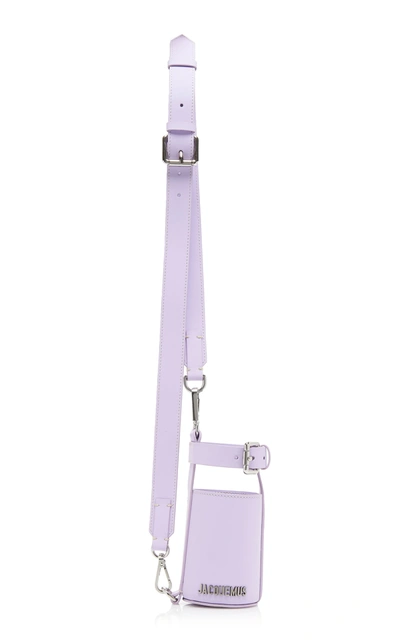 Shop Jacquemus Le Porte Gourde Leather Shoulder Bag In Purple