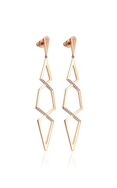 Shop Gilan Women's Altuncan 18k Rose Gold Diamond Earrings In Pink