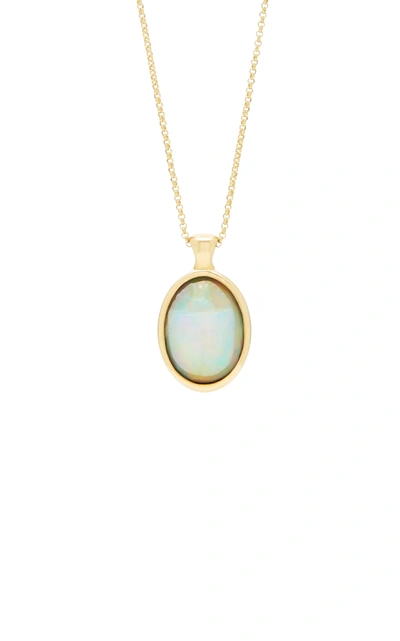 Shop Pamela Love Women's One Of A Kind 18k Gold And Opal Scarab Necklace In White