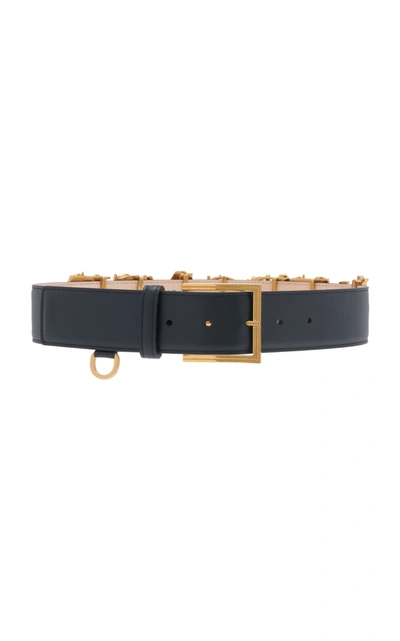 Shop Versace Logo Letter Belt In Black