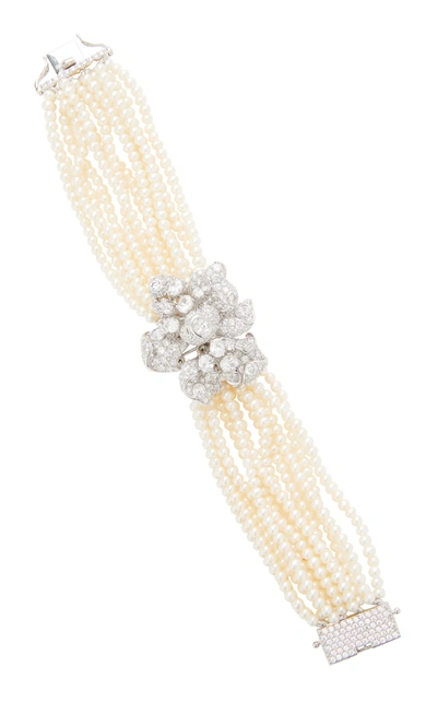 Shop Anabela Chan Bloomingdale 18k White Gold Vermeil Pearl Diamond Bracelet