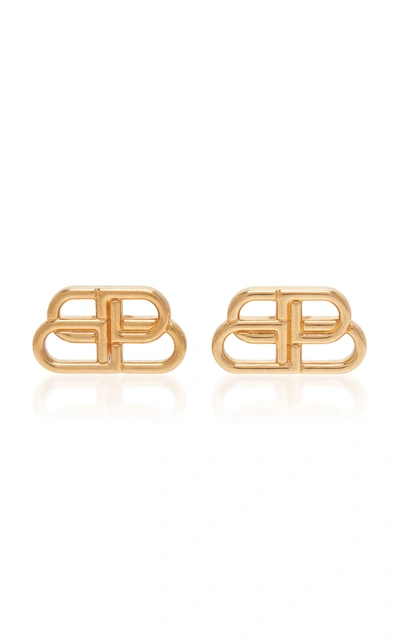 Shop Balenciaga Women's Bb Gold-tone Earrings