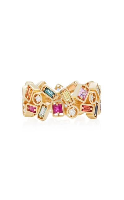 Suzanne Kalan Inlay Collection Rainbow Sapphire Ring In Multi