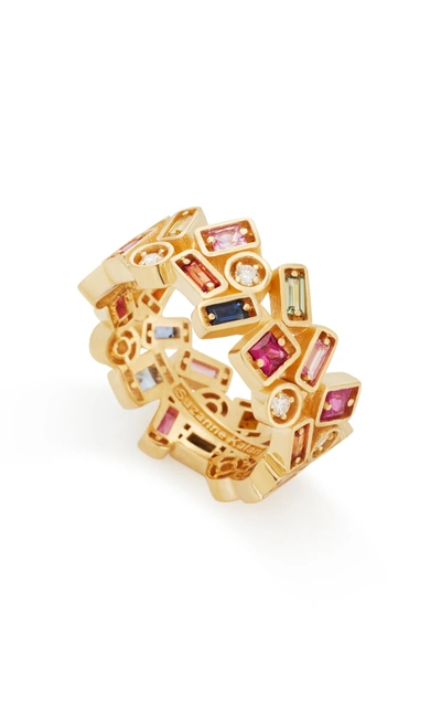 Suzanne Kalan Inlay Collection Rainbow Sapphire Ring In Multi