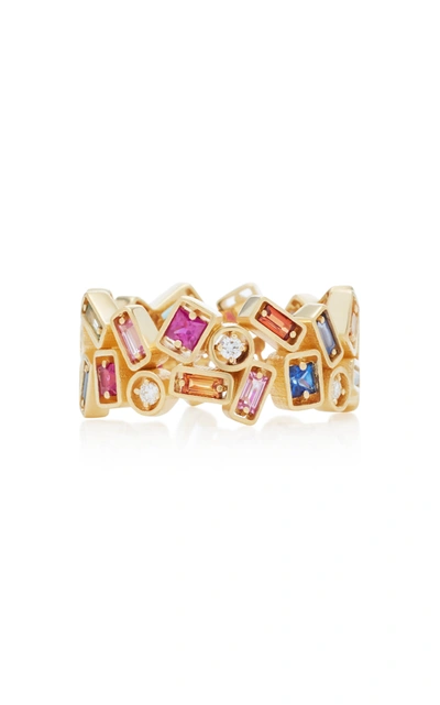 Suzanne Kalan Inlay Collection Rainbow Sapphire Ring In Multi
