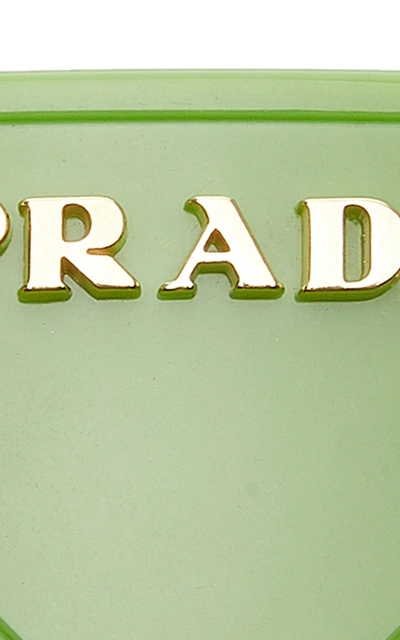 Shop Prada Plex Triangle Barrette In Green