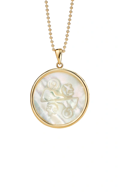 Shop Ashley Mccormick Women's Gemini Mother-of-pearl 18k Yellow Gold Necklace