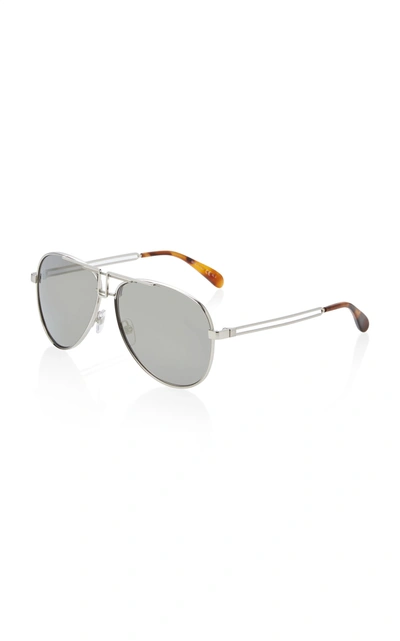 Shop Givenchy Metal Aviator Sunglasses In Silver