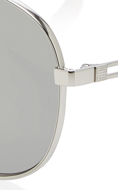 Shop Givenchy Metal Aviator Sunglasses In Silver