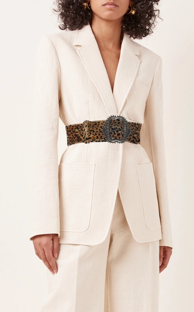 Shop Etro Printed Velvet Leather Waist Belt In Animal