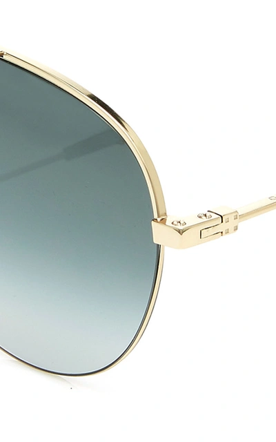 Shop Givenchy Metal Aviator Sunglasses In Grey