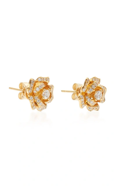Shop Anita Ko Women's Rose 18k Gold Diamond Earrings