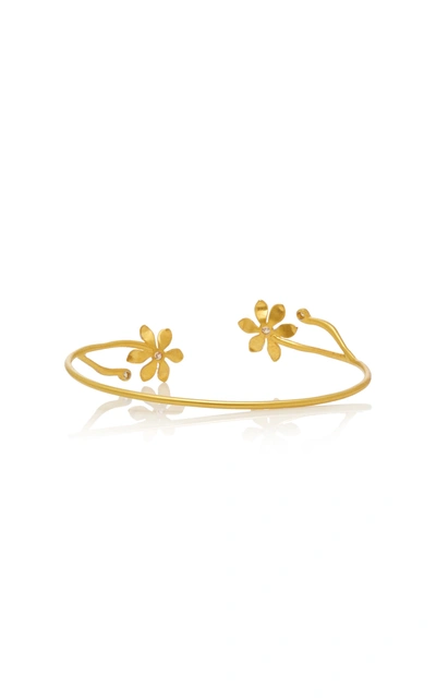 Shop Amrapali Women's Beach Naupaka Gold And Diamond Cuff