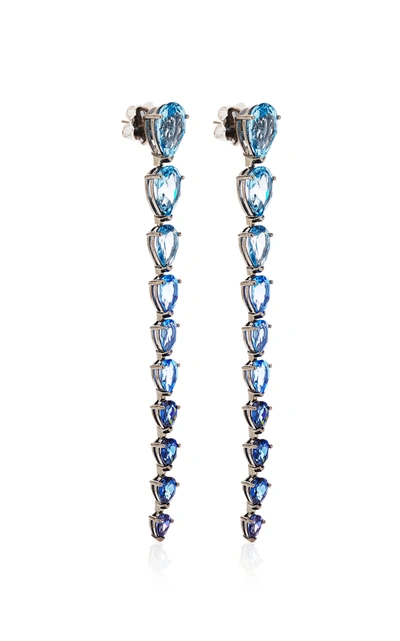 Shop Anabela Chan Aqua Nova Earrings In Blue