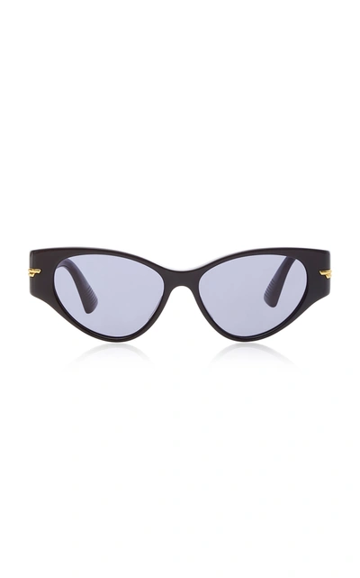 Shop Bottega Veneta Originals Cat-eye Acetate Sunglasses In Black