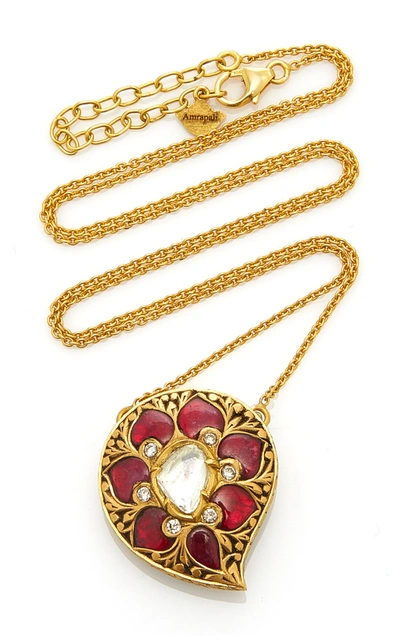 Shop Amrapali Gold And Multi-stone Necklace