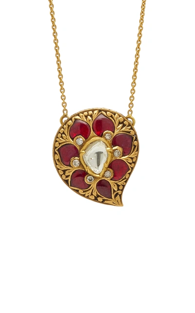 Shop Amrapali Gold And Multi-stone Necklace