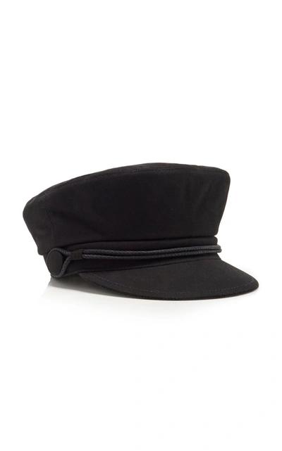 Shop Maison Michel New Abby Cotton Baker Boy Hat In Black