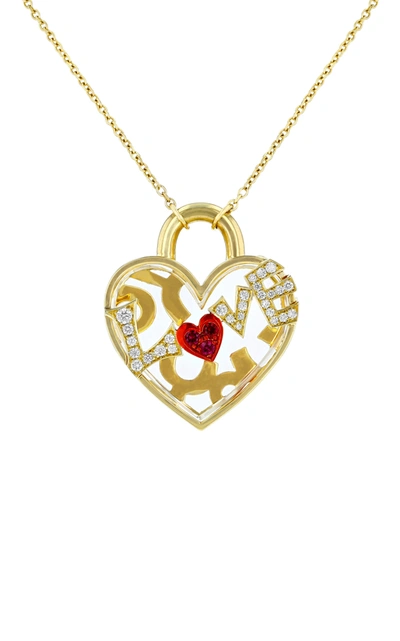 Shop Aisha Baker Women's Love 18k Gold And Multi-stone Necklace