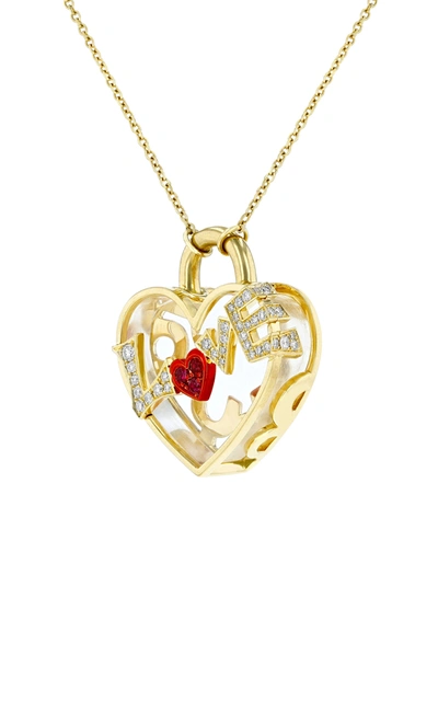 Shop Aisha Baker Women's Love 18k Gold And Multi-stone Necklace