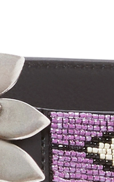 Shop Isabel Marant Relsa Beaded Leather Belt In Purple