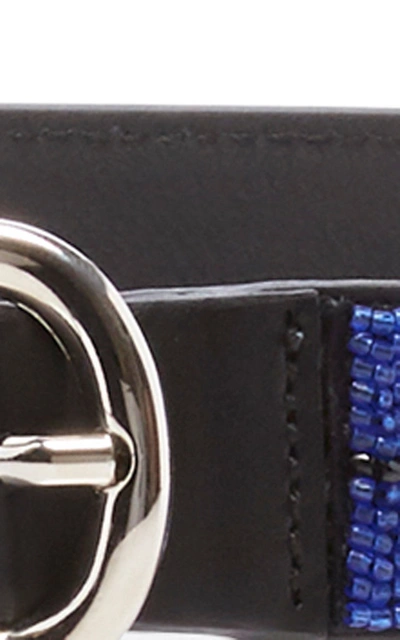 Shop Isabel Marant Elsa Beaded Leather Belt In Blue