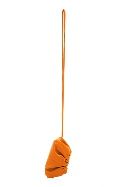 Shop Bottega Veneta Mini Leather Coin Pouch In Orange