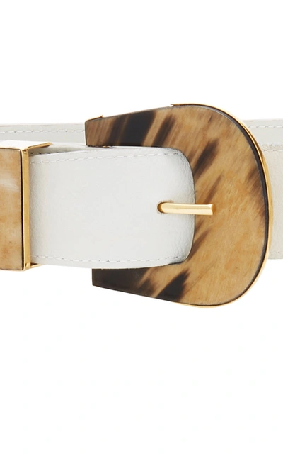 Shop Johanna Ortiz Leather Belt In White