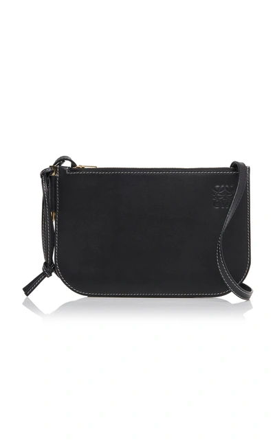 Shop Loewe Gate Leather Shoulder Bag In Black