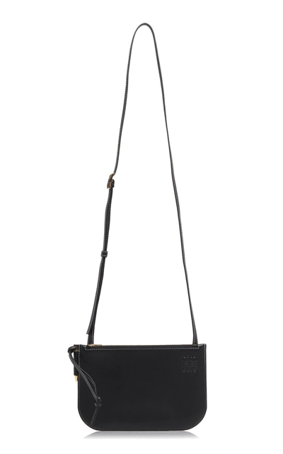 Shop Loewe Gate Leather Shoulder Bag In Black