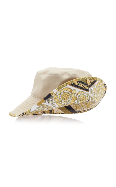 Shop Versace Women's Printed Bucket Hat In Khaki